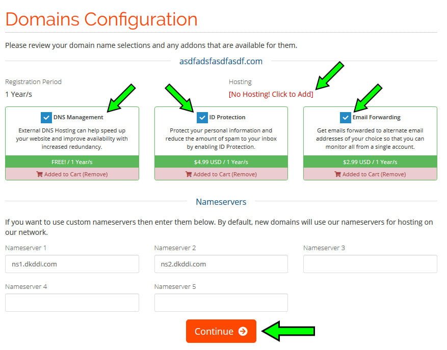 Domain options