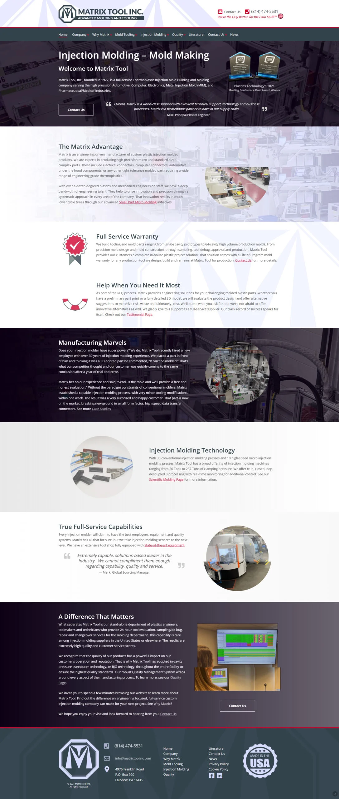 Matrix Tool Inc. Home Full