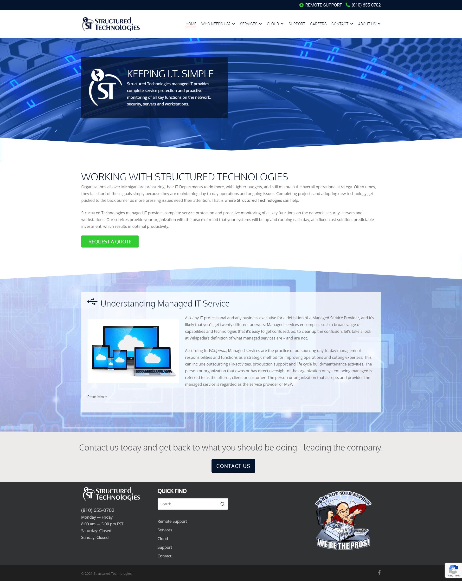 Structured Technologies Home Page Full
